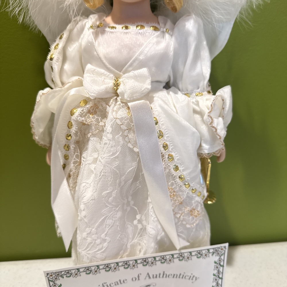 Heritage Signature Collection Savannah Doll Blonde Angel Bride Doll CoA Harp - Picture 3 of 16